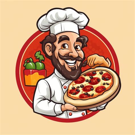 Premium Photo | Pizza logo cartoon