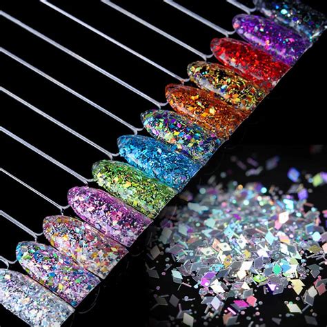 Rhombus Nail Flakies Colorful Glitter Paillette Nail Art Sequins Flakes