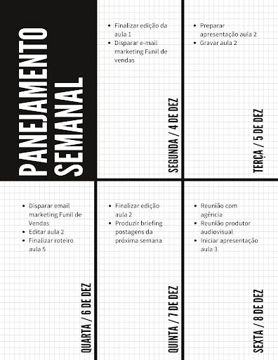 Como Fazer Planejamento Semanal [com Modelo Grátis] Edools