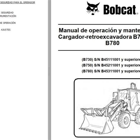 Bobcat Backhoe Loader B B Operation Maintenance Manual Es