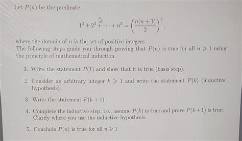 Solved Let P N Be The Predicate N N N Where Chegg