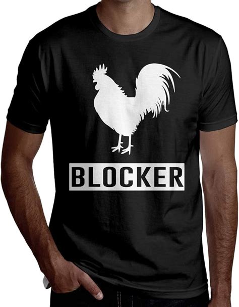 Dloahjzh Q Funny Cock Rooster Blocker Printed Mens Short Sleeve Sports