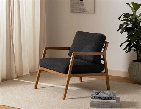 Fauteuil Lounge Scandinave Fauteuils Bois Et Tissu Design Pour Le