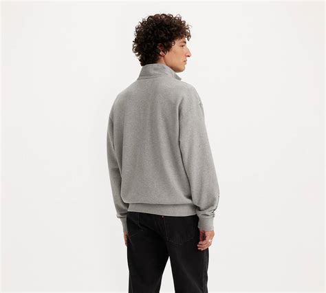 Relaxed Fit Graphic 1 4 Zip Sweatshirt Grey Levi S® Us