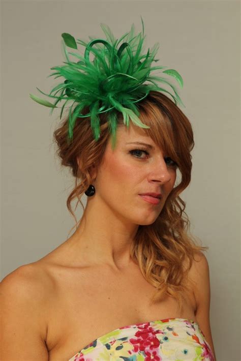 Emerald Green Feather Small Fascinator Hat Abbie Maighread Stuart