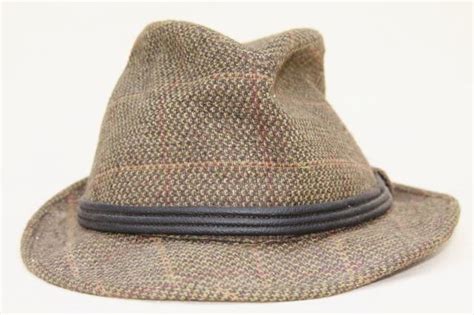 vintage wool tweed men's fedora hats, stingy brim fedoras, tweedy ...