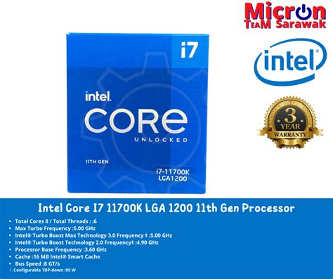 Intel Core I7 11700K LGA1200 Processor BX8070811700K