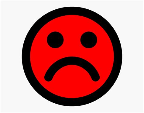 Red Sad Smiley Face Clipart , Png Download - Sad Smiley Red ...