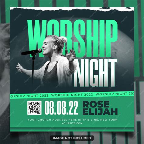 Premium Psd Church Flyer Worship Night Social Media Post