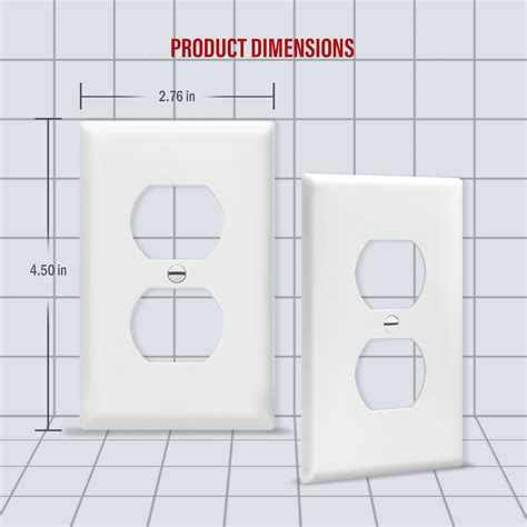 Enerlites 8821 W Duplex Receptacle Outlet Wall Plate Standard Size 1 Gang White