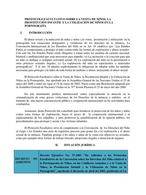 Análisis Protocolo Facultativo De La Convención Sobre Los Derechos Niño