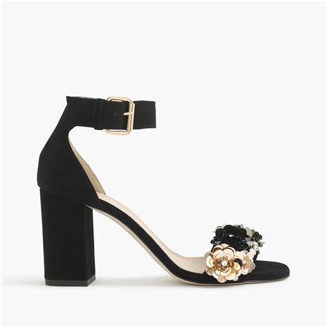 Lyst J Crew Collection Sequin Strappy High Heel Sandals In Black