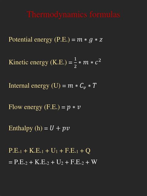 Thermodynamics Formulas Pdf Gases Physical Chemistry