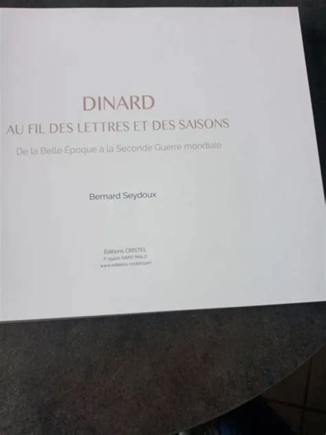 Dinard Au Fil Des Lettres Et Des Saisons Tr S Beau Livre Comme Neuf