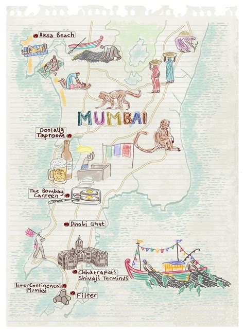 Mumbai map by Robert Littleford #map #mumbai #bombay #india | Mumbai ...