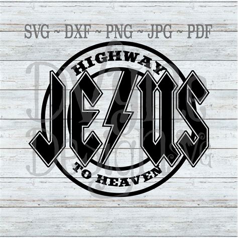 Jesus Svg Jesus Highway To Heaven Cut File For Silhouette Or Cricut