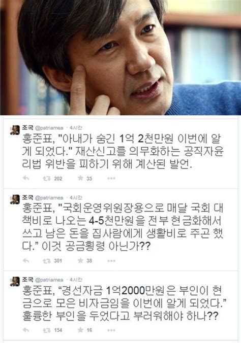 조국 ‘홍준표 트위터 꺼내든 검찰 정경심 측 “망신주기 불과” 국민일보