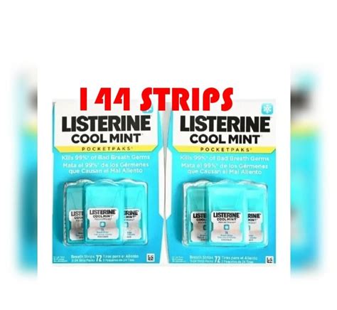 Listerine Pocketpaks Breath Strips On The Go Cool Mint Pk X