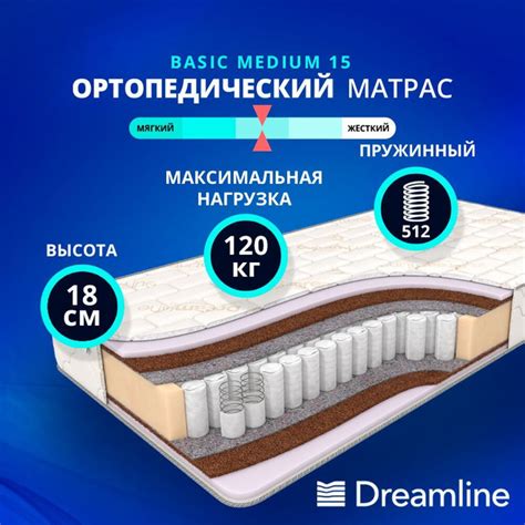Матрас Dreamline Basic Medium 15_175, Независимые пружины, 205 - купить ...