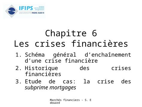 Ppt March S Financiers S Edouard Chapitre Les Crises Financi Res