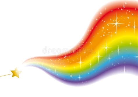 De Regenboog Van Het Toverstokje Fonkelt Wit 2 Vector Illustratie