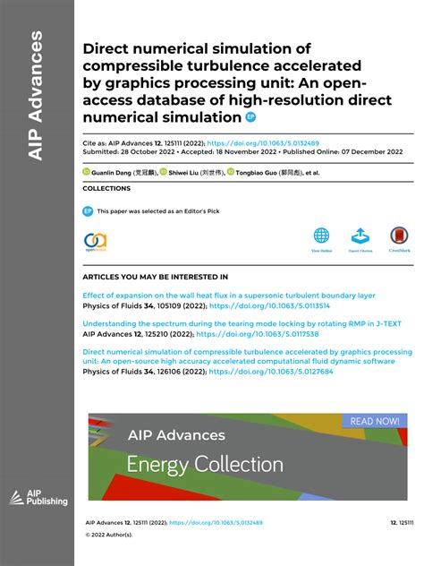 PDF Direct Numerical Simulation Of Compressible Turbulence