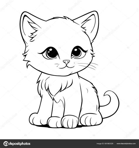 Black And White Cartoon Cat - Infoupdate.org