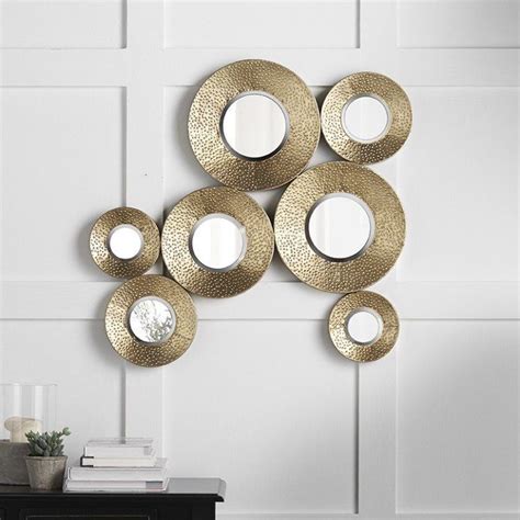 Luxurious And Glam Gold Multi Circle Wall Mirror Etsy Uk Gold