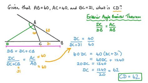 Lesson Angle Bisector Theorem And Its Converse Nagwa