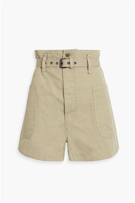 Marant Toile Belted Cotton And Linen Blend Shorts The Outnet