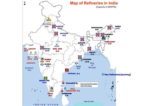 Map of Refineries in India