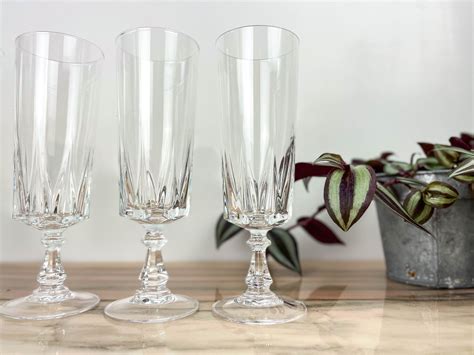 Cristal D Arques Champagne Flutes Model Louvre Crystal Etsy