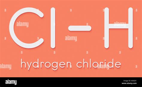 Hydrogen Chloride Hcl Molecule Chemical Structure Highly Corrosive