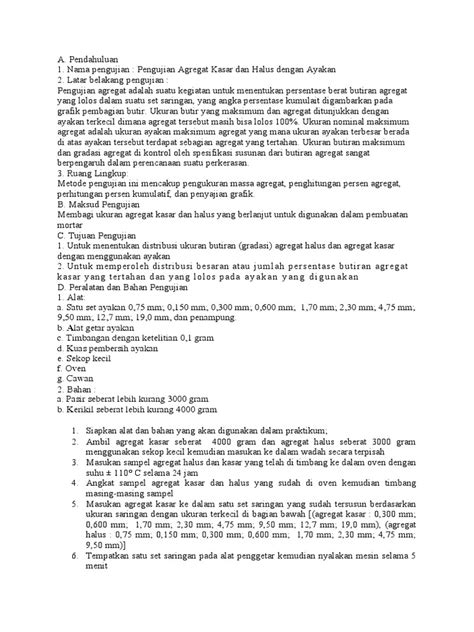 analisis gradasi agregat kasar  halus  konstruksi beton