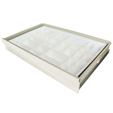 Insert Tray With Adjustable Plastic Dividers For Medication Carts