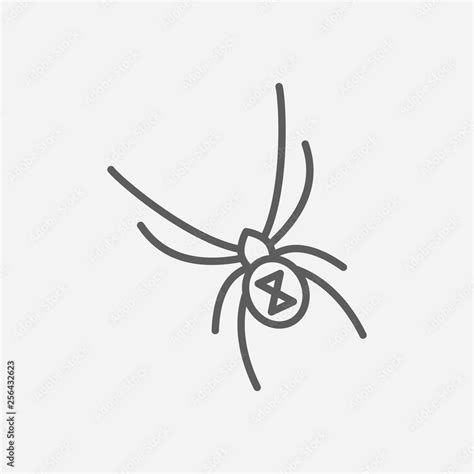 Black widow spider icon line symbol. Isolated vector illustration of ...