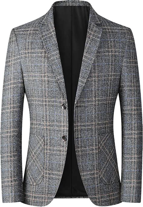 Blazer For Menmens Plaid Blazer Sports Coat Casual Slim Fit Checkered Blazer Classic Fit Coats