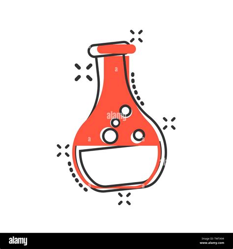 Chemie Becher Zeichen Symbol Im Comic Stil Kolben Reagenzglas Vektor