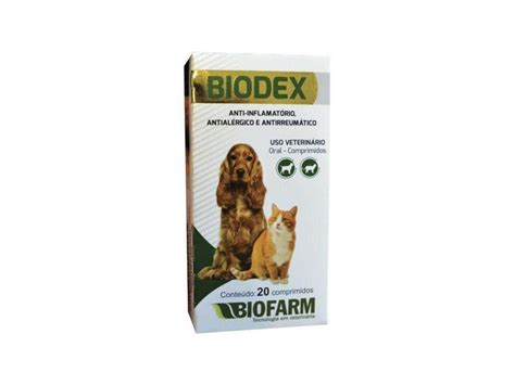 Biodex Anti inflamatório Antialérgico 20 Comp Cão Gato Biofarm