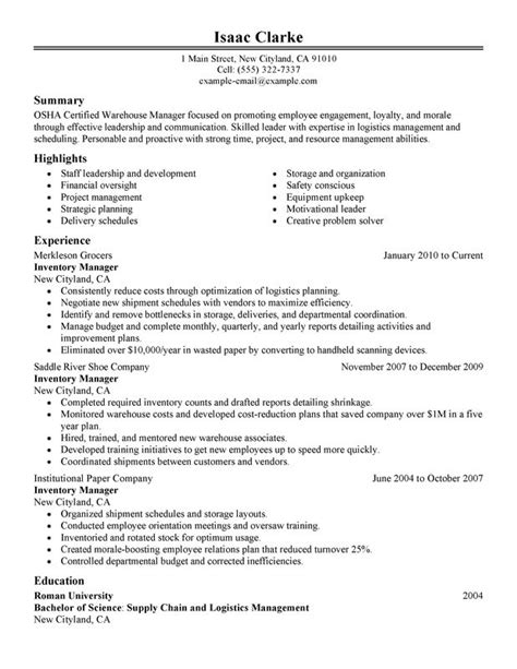 Inventory Manager Resume Examples Free To Try Today MyPerfectResume