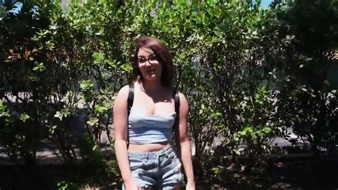 Brunette Fucks With A Stranger In The Car And Jerks Him Off With Both