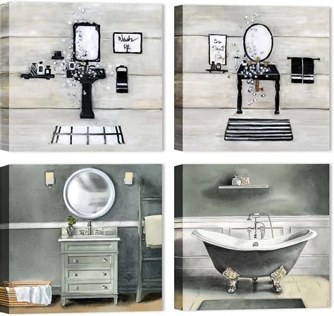 Bathroom Canvas Wall Art Retro Bath Sets Still Life