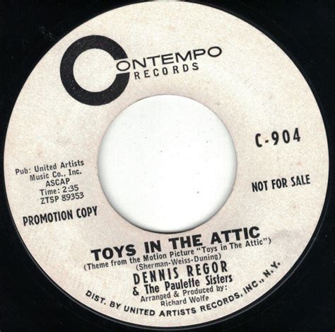 Dennis Regor And The Paulette Sisters Toys In The Attic 1963 Vinyl