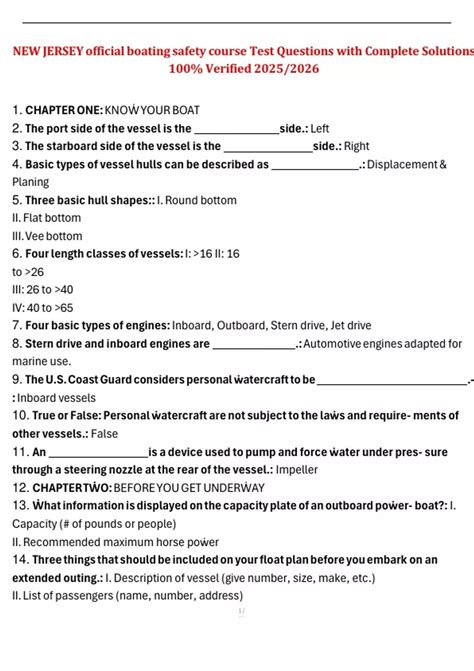Boating Safety Course Practice Test