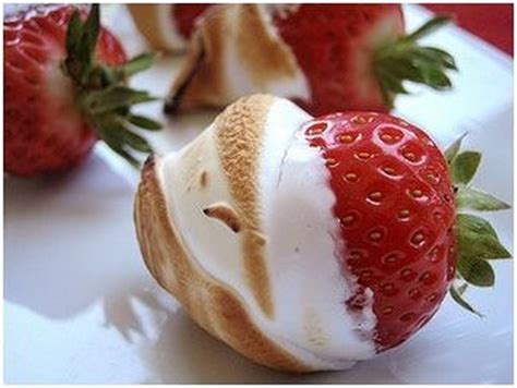 Frugal Campfire Dessert Roasted Strawberries In Marshmallow Fluff