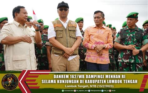 TNI AD On Twitter Danrem 162 WB Dampingi Menhan RI Selama Kunjungan