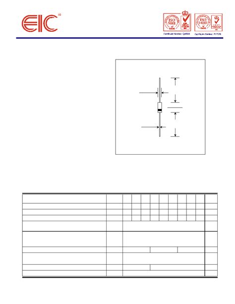 SB2B0 Datasheet 1 2 Pages EIC SCHOTTKY BARRIER RECTIFIER DIODES