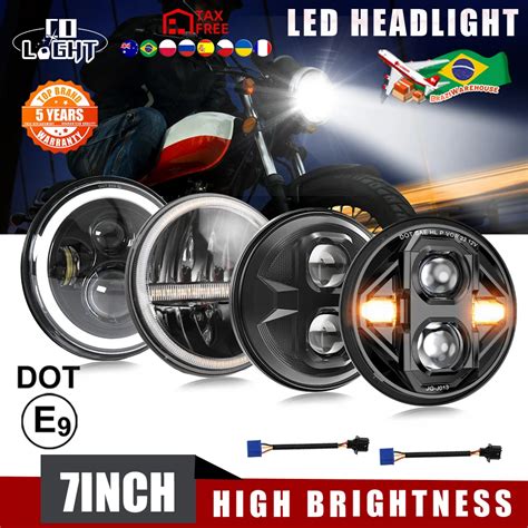 CO LIGHT 7 Inch LED Headlights E9 DOT DRL Amber Turn Signal Projector