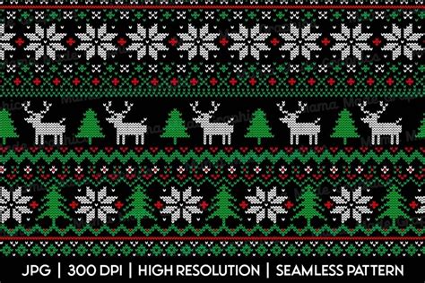 Ugly Christmas Sweater Seamless Pattern Digital Paper