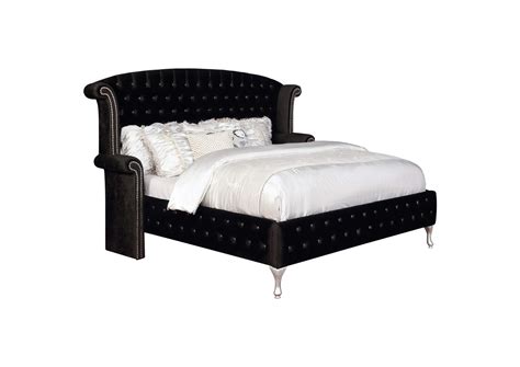 Deanna Eastern King Tufted Upholstered Bed Black